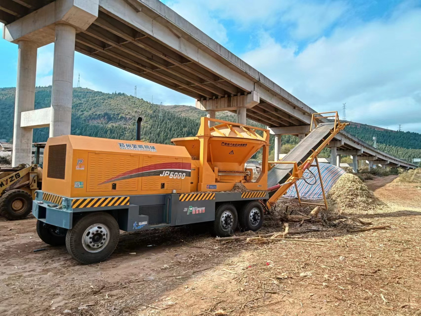 JP5000 Horizontal Grinder Diesel Drive Wood Waste Recycling Yard