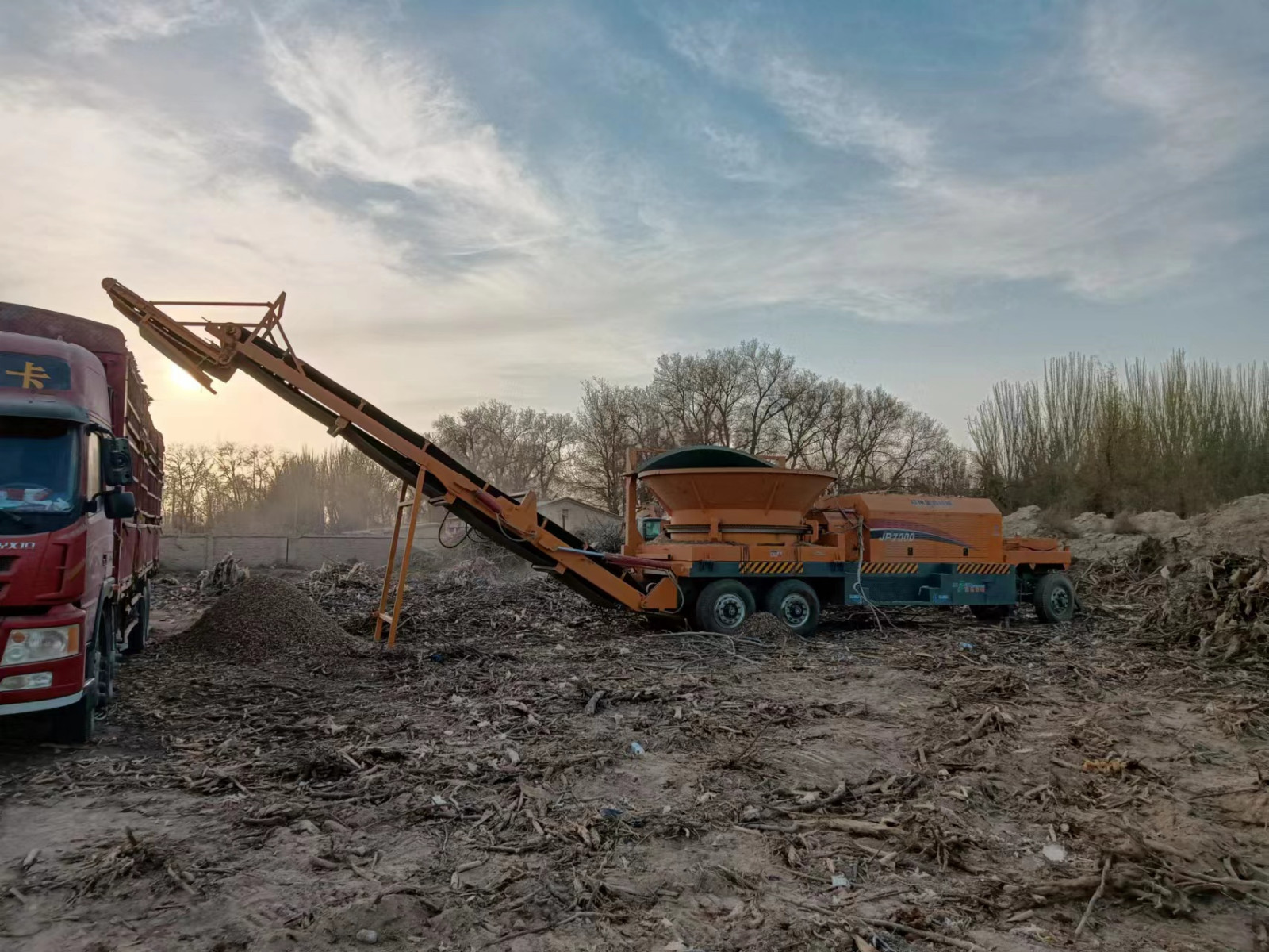 JP7000 Horizontal Grinder Diesel Drive Power Plant Biomass Project